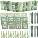 Skylety 12 Set/48 Pcs Team Appreciation Gift Set Inspirational Employee Appreciation Gift Bulk 16 oz Coffee Cups with Team Notebook Pen Keychains for Staff Teacher (Green Color)