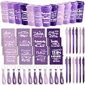 Skylety 12 Set/48 Pcs Team Appreciation Gift Set Inspirational Employee Appreciation Gift Bulk 16 oz Coffee Cups with Team Notebook Pen Keychains for Staff Teacher (Purple Color)