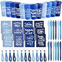 Skylety 12 Set/48 Pcs Team Appreciation Gift Set Inspirational Employee Appreciation Gift Bulk 16 oz Coffee Cups with Team Notebook Pen Keychains for Staff Teacher (Blue Color)