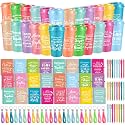 Skylety 24 Set/96 Pcs Team Appreciation Gift Set Inspirational Employee Appreciation Gift Bulk 16 oz Coffee Cups with Team Notebook Pen Keychains for Staff Teacher (Soft Color)