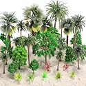 Skylety 35 Pcs Miniature Model Trees,Multicolor,Tropical Tree