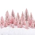 Skylety 35 Pcs Miniature Model Trees,Pink,Cedar