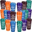 Skylety 40 Pack Christian Gifts Bulk 16oz Bible Verse Tumbler with Lids