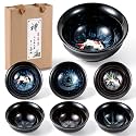 Skyley 6 Pcs Ceramic Sake Shot Glasses Set Multicolor Glaze Gift Box