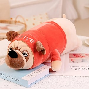 skylofts stylish cute stuffed dog pillow cushion for baby kids soft toy birthday gift brown 90cm bulldog