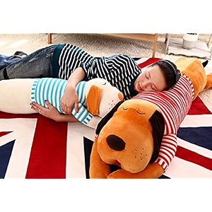 skylofts stylish cute stuffed dog pillow cushion for baby kids soft toy birthday gift brown 80cm