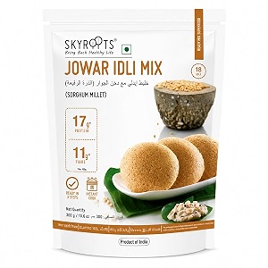 skyroots jowar idli mix 300g  sorghum millet idli mix  instant idli premix  high protein amp fibre  high calcium  no gluten ingredients  no white rice  healthy breakfast mix