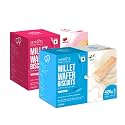 SKYROOTS Millet Wafer Biscuit - Combo Pack (Vanilla &amp; Strawberry) | Healthy &amp; Crunchy Snack | Naturally Gluten-Free | High Protein | Made with Jowar &amp; Bajra Millets | No Maida, No Preservatives | 420g