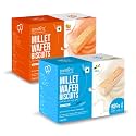 SKYROOTS Millet Wafer Biscuit - Orange &amp; Vanilla Combo Pack | Healthy &amp; Crunchy Snack | Naturally Gluten-Free | High Protein | Made with Jowar &amp; Bajra Millets | No Maida, No Preservatives | 420g