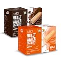 SKYROOTS Millet Wafer Biscuit - Orange &amp; Chocolate Combo Pack | Healthy &amp; Crunchy Snack | Naturally Gluten-Free | High Protein | Made with Jowar &amp; Bajra Millets | No Maida, No Preservatives | 420g