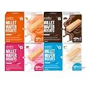 SKYROOTS Millet Wafer Biscit - Assorted Combo Pack (Strawberry, Orage, Chocolate &amp; Vanila) | Healthy &amp; Crunchy Snack | Naturally Gluten Free | High Protein | Mode with Jowar &amp; Bajra Millets | No Maida, No Preserva