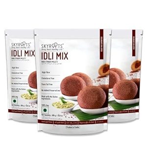 skyroots ragi idli mix pack of 3 300g each - no gluten ingredients high protein amp fiber millet mix