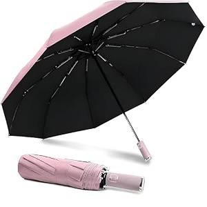 skytone double layer inverted reversible no drip umbrella with c shape handle pink