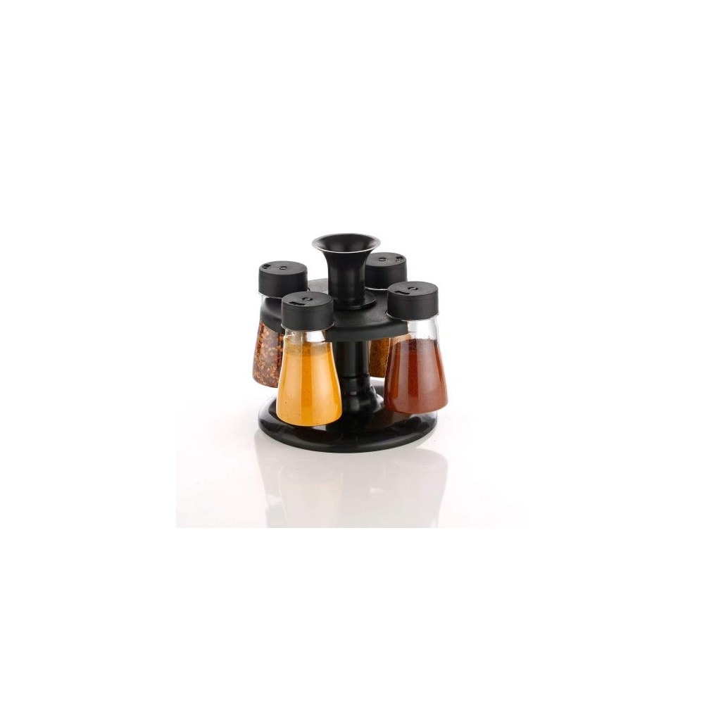 SKYUNION 360 Degree Revolving Round Shape Transparent 4 Piece Jar Spice ...