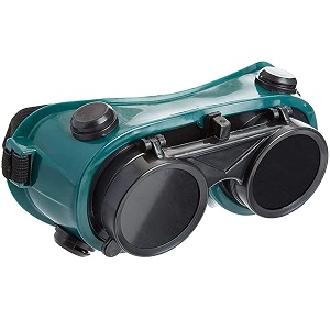 skywater welding goggles with flip-up lenses dark green free size