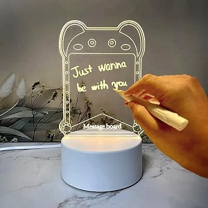 skywilla 3d acrylic message note board led night holiday light decorative lamp for creative keeps notes drawing table home dcorbedroomgiftoffice decorationerasablemessage board rectangle