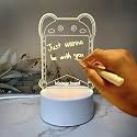 SKYWILLA 3D Acrylic Message Note Board Led Night Holiday Light Decorative Lamp For Creative Keeps Notes Drawing Table Home Décor/Bedroom/Gift/Office Decoration/Erasable(Message Board Rectangle)