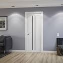 SARTODOORS Interior Door Slab 18 x 80 inches | Base 6094 White Slab | Opaque Glass MDF Modern | Bedroom Living Room