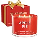 slashome Apple Pie Scented Candle, 12 Oz 3-Wick Soy Wax Fall Home Decor