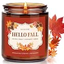SLASHOME Hello Fall Soy Candle 7oz, Orange Cinnamon Scented Gift