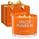 slashome Pumpkin Spice Scented Candle, 12 Oz 3-Wick Soy Wax Fall Home Decor