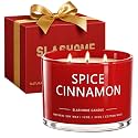 slashome Spice Cinnamon Scented Candle, 12 Oz 3-Wick Soy Wax Fall Decor