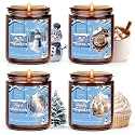 slashome Winter Scented Candles for Home, 4 Pack 28 oz Soy Wax Holiday Gift