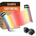 SLEEFS Clear Football Visor for Helmet - Professional Football Visor - Face &amp; Eye Shield - Fits Youth &amp; Adult Helmets - Includes Quick Visor Clips for Easy Installation