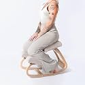 Sleekform Austin Kneeling Chair - White &amp; Winter Linen, Rocking Stool, Home