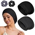 Sleep Cap Bonnet for Sleeping Black Women Cooling Ice Silk Lining Bonnets