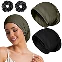 Sleep Cap Bonnet for Sleeping Black Women Cooling Ice Silk Lining Bonnets
