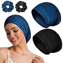 Sleep Cap Bonnet for Sleeping Black Women Cooling Ice Silk Lining Bonnets