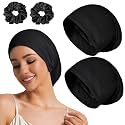Sleep Cap Bonnet for Sleeping Black Women Cooling Ice Silk Lining Bonnets