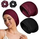 Sleep Cap Bonnet for Sleeping Black Women Cooling Ice Silk Lining Bonnets