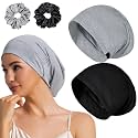 Sleep Cap Bonnet for Sleeping Black Women Cooling Ice Silk Lining Bonnets