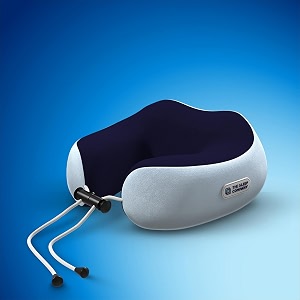 the sleep company smart neck massager pillow  3d shiatsu massage  targeted neck pain relief  built-in heat therapy for muscle relaxation  3 massage speeds  rechargeable battery