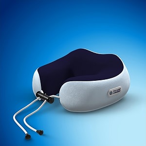 the sleep company smart neck massager pillow  3d shiatsu massage  targeted neck pain relief  built-in heat therapy for muscle relaxation  3 massage speeds  rechargeable battery