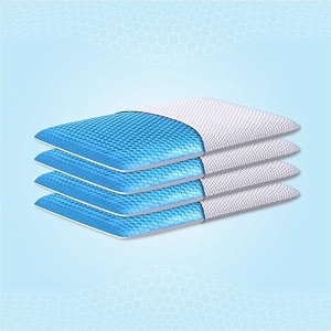 the sleep company smartgrid thin pillow  for stomach amp back sleepers  neck pain relief  ultra slim design  2434 x 1534 x 22534  washable cover  pack of 4