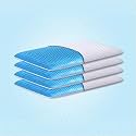 The Sleep Company SmartGRID Thin Pillow | for Stomach &amp; Back Sleepers | Neck Pain Relief | Ultra Slim Design | (24" x 15" x 2.25") | Washable Cover | Pack of 4