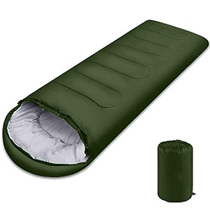 sleeping bag lightweight 3 season weather sleep bags for kids adults girls women microfiber filled 5-20 degree for backpackinghikingcampingmountaineering with compression sack green