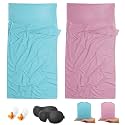 Sleeping Bag Liner,Travel Sheet &amp; Adult Sleep Sack, Camping Sheets Travel Sleep Sack for Backpacking,Hotels &amp; Hostels -Lightweight Single &amp;Double Travel Sheet Camping Sheets