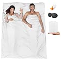 Sleeping Bag Liner,Travel Sheet & Adult Sleep Sack, Camping Sheets Travel Sleep Sack for Backpacking,Hotels & Hostels -Lightweight Single &Double Travel Sheet Camping Sheets