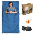 Sleeping Bag Liner,Travel Sheet &amp; Adult Sleep Sack, Camping Sheets Travel Sleep Sack for Backpacking,Hotels &amp; Hostels -Lightweight Single &amp;Double Travel Sheet Camping Sheets