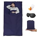 Sleeping Bag Liner,Travel Sheet &amp; Adult Sleep Sack, Camping Sheets Travel Sleep Sack for Backpacking,Hotels &amp; Hostels -Lightweight Single &amp;Double Travel Sheet Camping Sheets