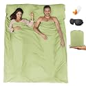 Sleeping Bag Liner,Travel Sheet & Adult Sleep Sack, Camping Sheets Travel Sleep Sack for Backpacking,Hotels & Hostels -Lightweight Single &Double Travel Sheet Camping Sheets
