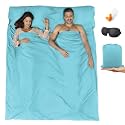 Sleeping Bag Liner,Travel Sheet &amp; Adult Sleep Sack, Camping Sheets Travel Sleep Sack for Backpacking,Hotels &amp; Hostels -Lightweight Single &amp;Double Travel Sheet Camping Sheets