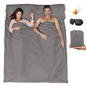 Sleeping Bag Liner,Travel Sheet &amp; Adult Sleep Sack, Camping Sheets Travel Sleep Sack for Backpacking,Hotels &amp; Hostels -Lightweight Single &amp;Double Travel Sheet Camping Sheets