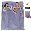 Sleeping Bag Liner,Travel Sheet & Adult Sleep Sack, Camping Sheets Travel Sleep Sack for Backpacking,Hotels & Hostels -Lightweight Single &Double Travel Sheet Camping Sheets