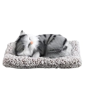 sleeping cat car dashboard accessories gift for kids natural bamboo activated charcoal removes odours air purifier bag for home amp office  size 18 x14 cm colour gray