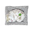Sleeping Cat Soft Toy, White & Light Brown, Medium